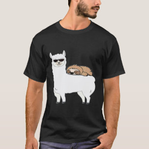 T-shirt Paresseux mignon dormant sur un lama
