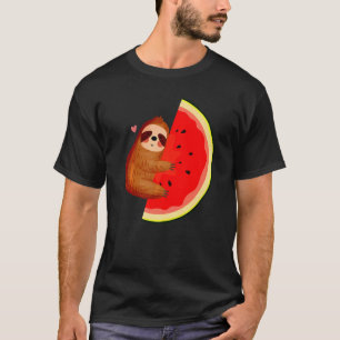 T-shirt Paresseux Mignon & Pastèque Melon Été Fruit Tropic