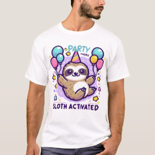 T-shirt Paresseux Mode Fête Activé Anniversaire Ballon Par