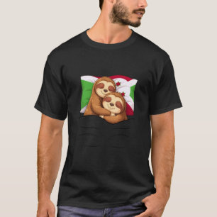 T-shirt Paresseux Pyjama Soirée Pyjama Burundi Drapeau Bur