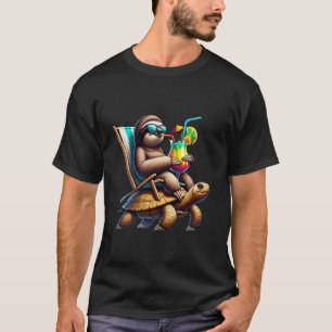 T-shirt Paresseux sur Tortue avec Cocktail