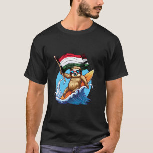 T-shirt Paresseux surfant le drapeau de la Hongrie Racines