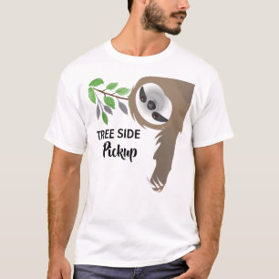 T-shirt Paresseux suspendu drôle sur le côté du pick-up de