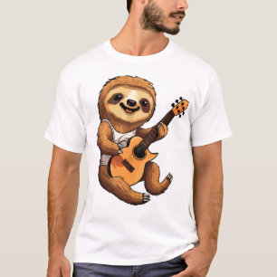 T-shirt Paresseux tenant un chapeau de Père Noël à la guit