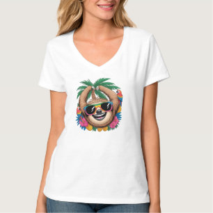 T-shirt Paresseux Tropical Kawaii – Vibrations É estivales