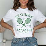 T-shirt Parfait Match Dernier Swing Tennis Club Bacheloret<br><div class="desc">Jolie soirée de tennis à thème de plage ! Une partie d'une collection entière !</div>