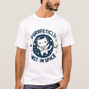 T-shirt Parfaitement perdu dans l'espace Cute Cat Astronau