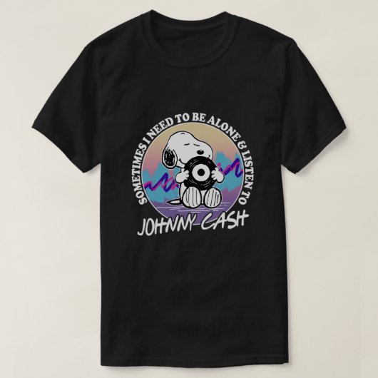 T-shirt Parfois, je dois être seul et écouter Johnny (Design devant)