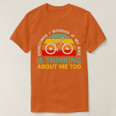 T-shirt Parfois, Je Me Demande Si Mon Vélo Pense À Moi (Design devant)