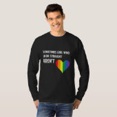 T-shirt Parfois les filles qui regardent droit arent Rainb (Devant entier)