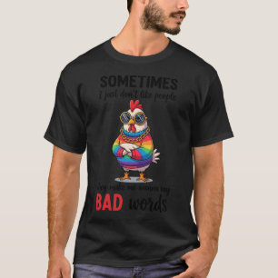 T-shirt Parfois Mauvais Mots Mug drôle poule grincheuse ar