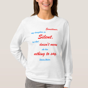 T-shirt Parfois Silencieux amis et famille blanc