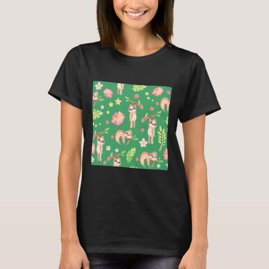 T-shirt Parfum Floral Sur Vert (Devant)