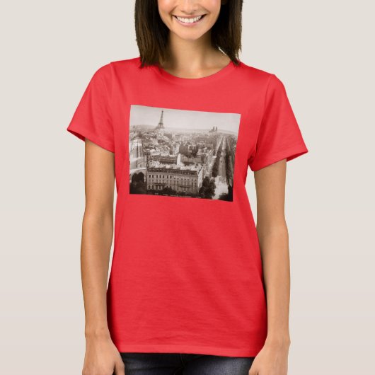 T-shirt Paris : Aerial View, 1900 (Devant)