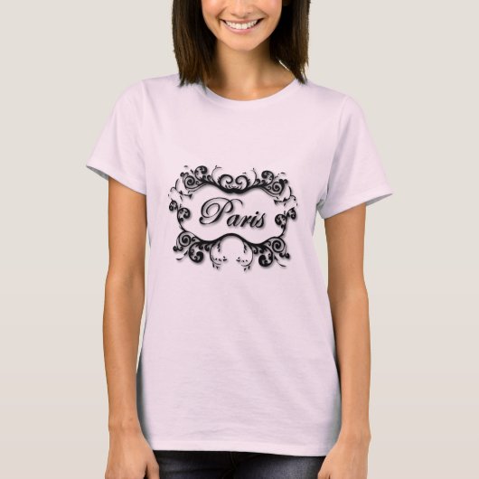 T-shirt Paris avec ses manuscrits (Devant)