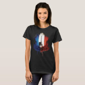 T-shirt Paris City Illustration With Eiffel Tower French F (Devant entier)