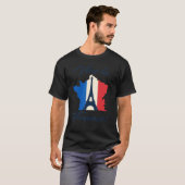 T-shirt Paris Drapeau Tour Eiffel Vive La Fr (Devant entier)