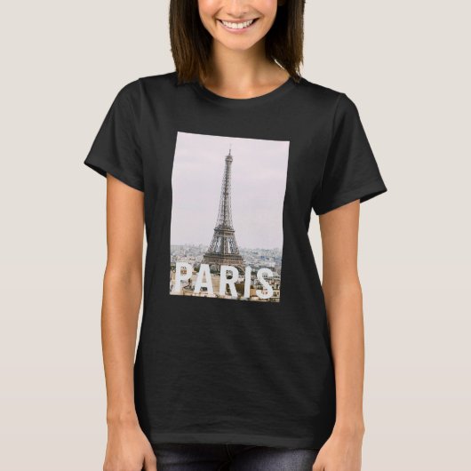 T-shirt Paris  Eiffel Tower  Aesthetic Design  Classic (Devant)