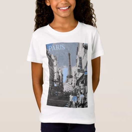 T-Shirt Paris, France, avec une pointe de bleu (Devant)
