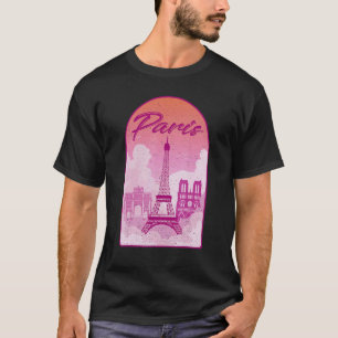 T-shirt Paris France Drapeau Tour Eiffel Souvenir français