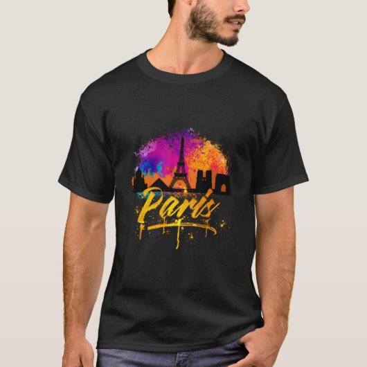 T-shirt Paris France Skyline (Devant)