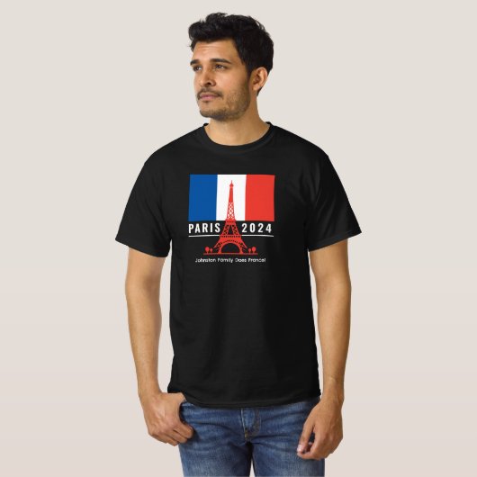 T-shirt Paris France Vacances en famille (Devant entier)