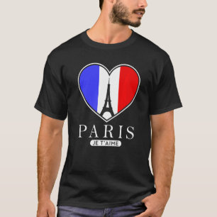 T-shirt Paris Je T'aime Eiffel Tour En France Bonjour Lov