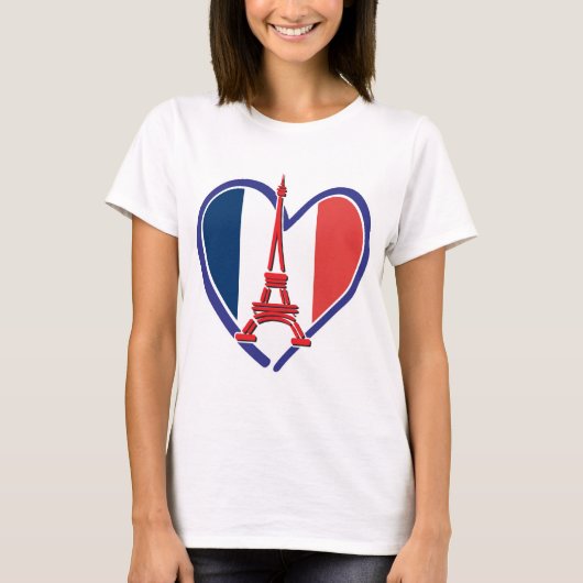 T-shirt Paris Love Heart (Devant)