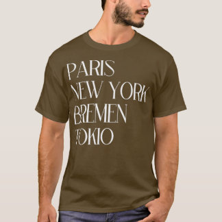 T-shirt Paris New York Brême Tokio