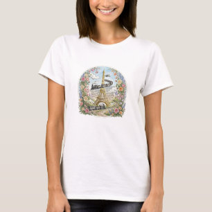 T-shirt Paris romantique, Tour Eiffel, Art français