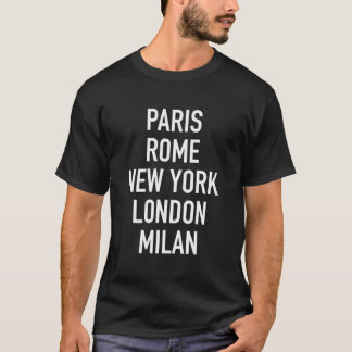 T-shirt Paris Rome New York Londres Milan