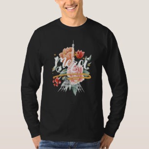 T-shirt Paris Rose Tour Eiffel Merci France Parisien Fren