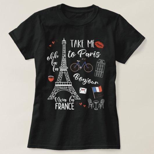 T-shirt Paris Tour Eiffel France Cadeaux Paris (Design devant)
