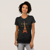 T-Shirt Paris Tour Eiffel Or (Devant entier)
