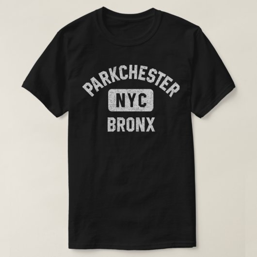 T-shirt Parkchester Bron NYC Gym Style Distressed White Pr (Design devant)