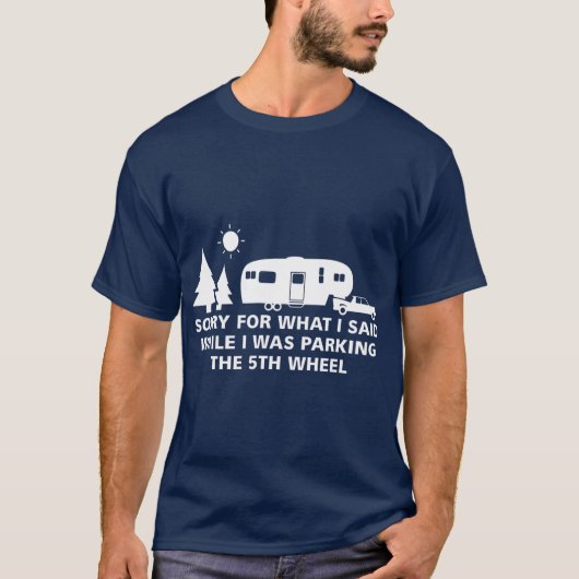 T-shirt Parking Camper 5th Wheel Camping RV Cadeau (Devant)