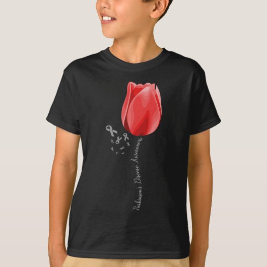 T-shirt Parkinson Maladie Tulipe Avril Mois Pret (Devant)