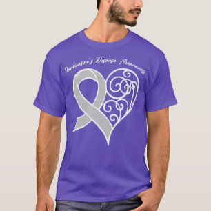 T-shirt Parkinsons Maladie Sensibilisation Coeur Ruban Cad