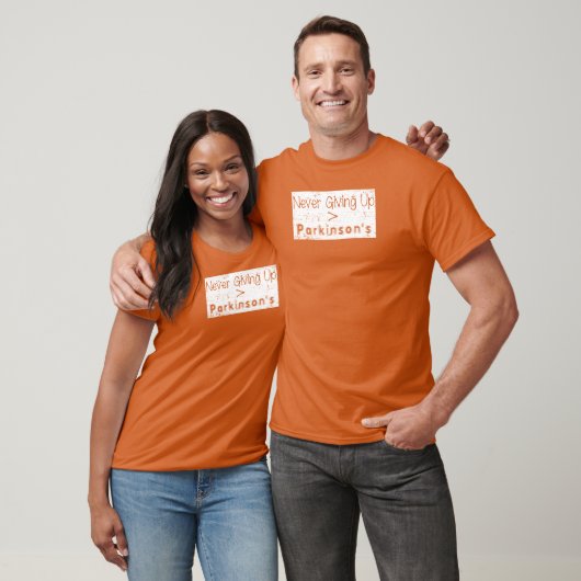 T-shirt Parkinsons ne jamais abandonner en blanc en détres (Unisexe)