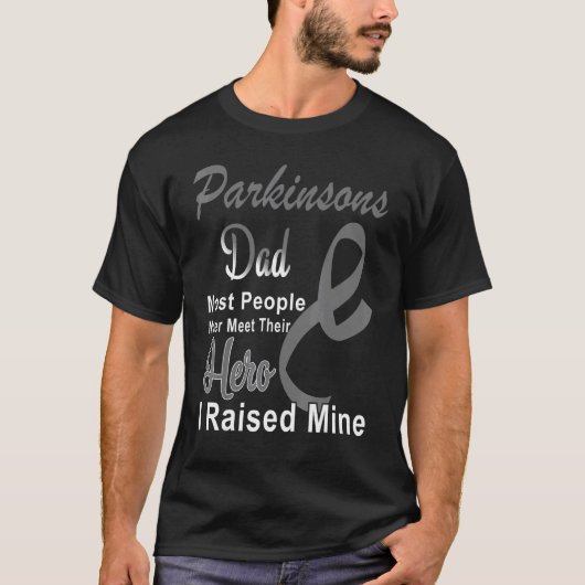 T-shirt Parkinsons Sensibilisation Papa Grey Ribbon Père S (Devant)