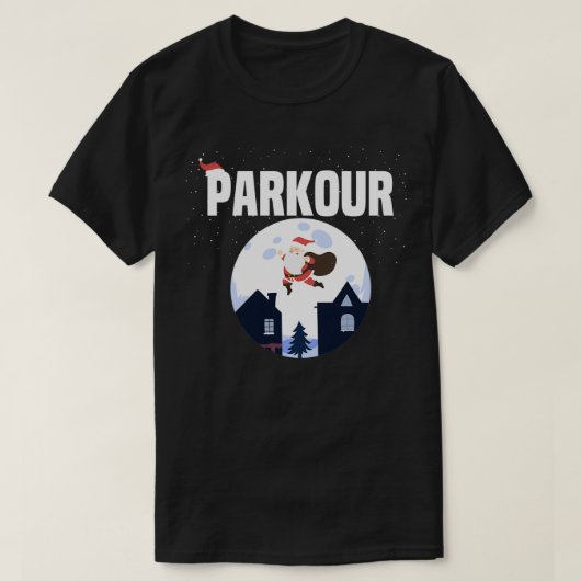 T-shirt Parkour de Noël SantaFlying Père Noël (Design devant)