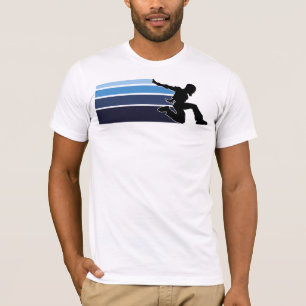 T-shirt Parkour raye la couleur claire du bleu 2