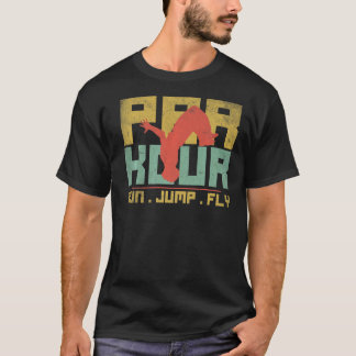 T-shirt Parkour Run Sauter Vol Moderne Hobby Extérieur Rét