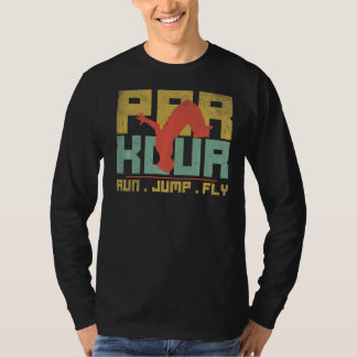 T-shirt Parkour Run Sauter Vol Moderne Hobby Extérieur Rét