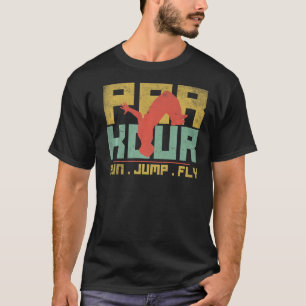 T-shirt Parkour Run Sauter Vol Moderne Hobby Extérieur Rét