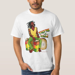 T-shirt parlant de tambours de Rasta