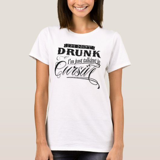 T-shirt Parler dans le Cursive (Devant)