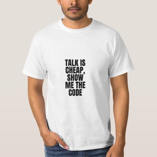 T-shirt Parler est bon marché Afficher le code (Devant)
