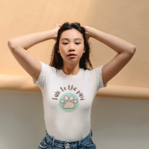 T-shirt Parlez à la patte illustrée minimaliste chat