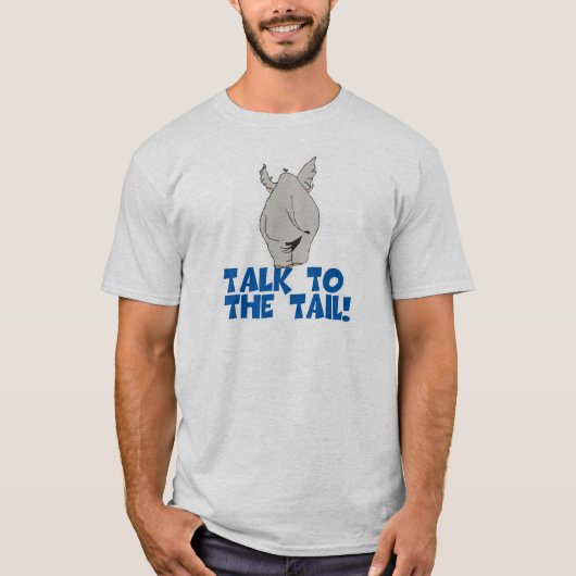 T-shirt Parlez à l'éléphant de queue (Devant)
